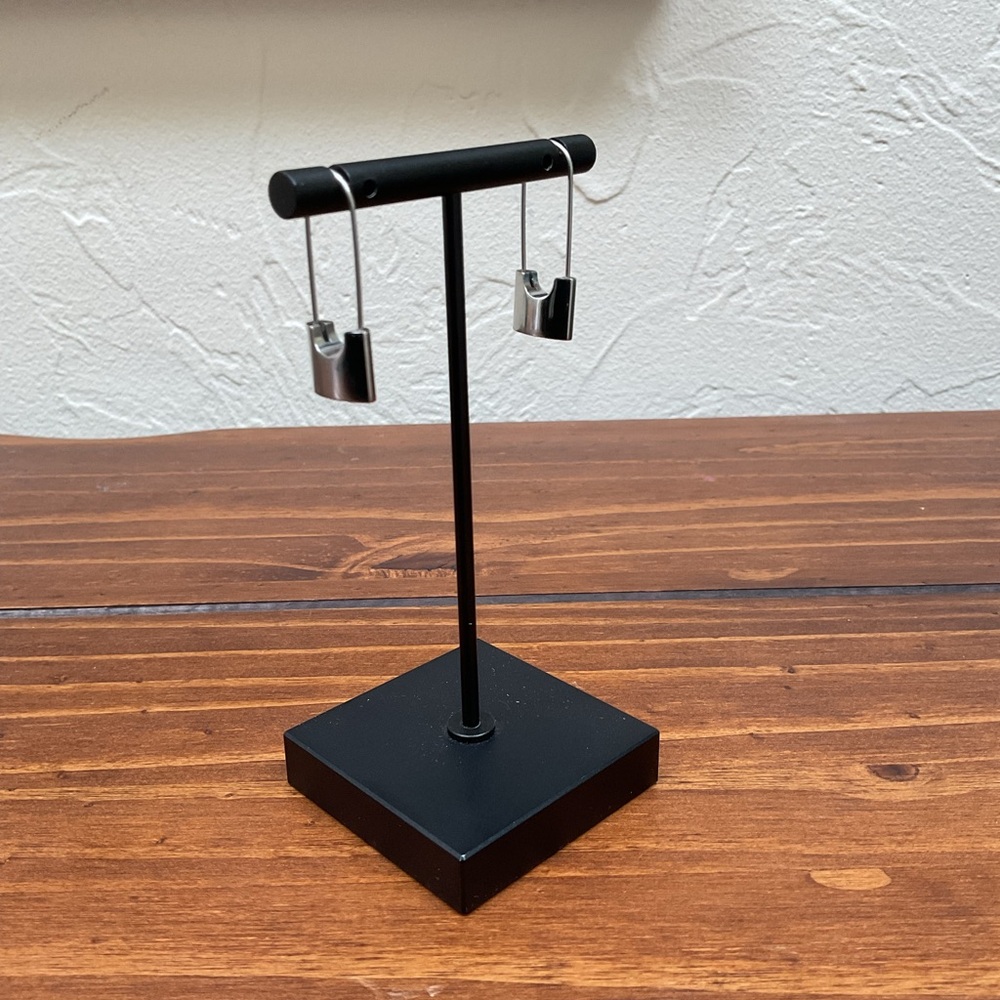 ELLIE VALE PAPER CLIP LOCK SILVER EARRINGS